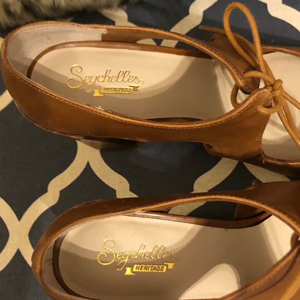 Anthropologie brown chunky heels - Picture 5 of 8